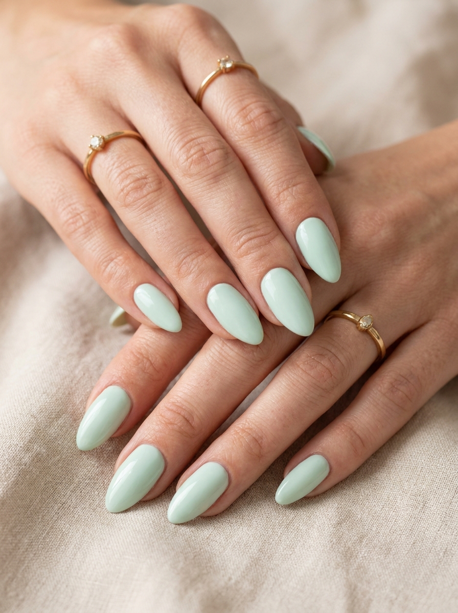Pastel Mint Nails